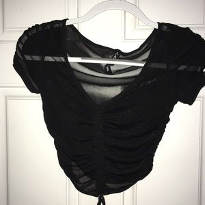 Urban Outfitters Black Sheer Crop Top